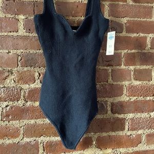 Abercrombie Elevated Ribbed Knit Sweetheart Bodysuit  - NWT